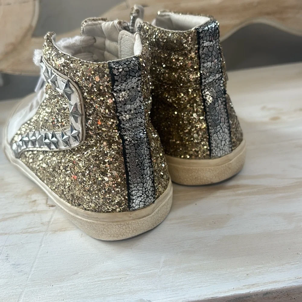 Vintage Havana Gold Glitter High Top‎ Sneakers Womens Size 6